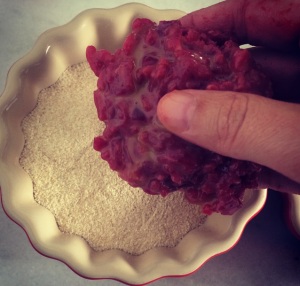 Bolinho de Risoto de Beterraba no Forno ou Arancini de Beterraba