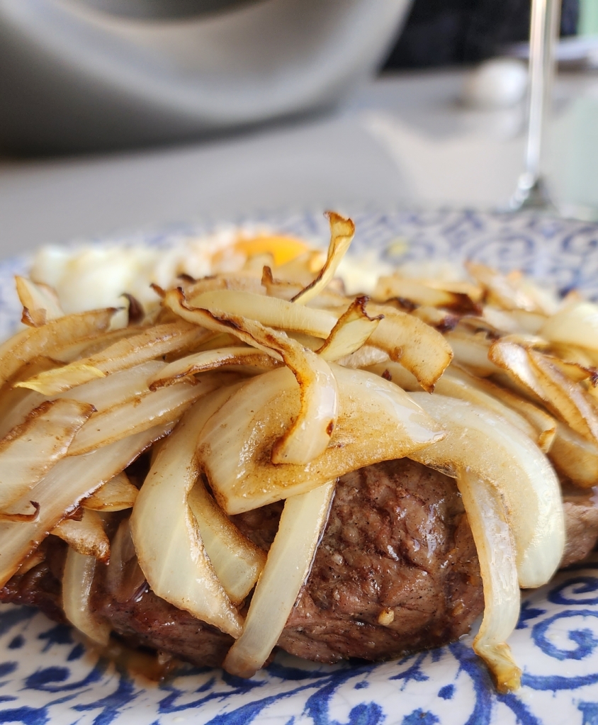 Bife Acebolado na Arifryer