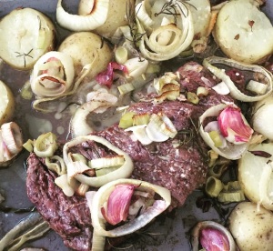 Fraldinha No Forno Com Batatas e Legumes