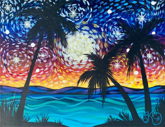 Paint & Sip - Tropical Starry Night