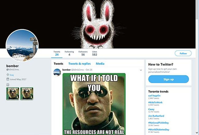 Malware controlado através de posts de memes no twitter