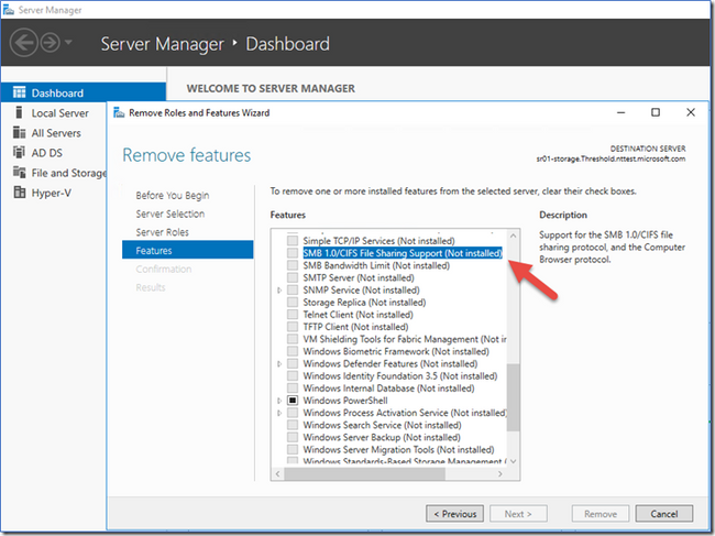 A Microsoft aconselha os administradores do exchange a desabilitarem o protocolo SMBv1