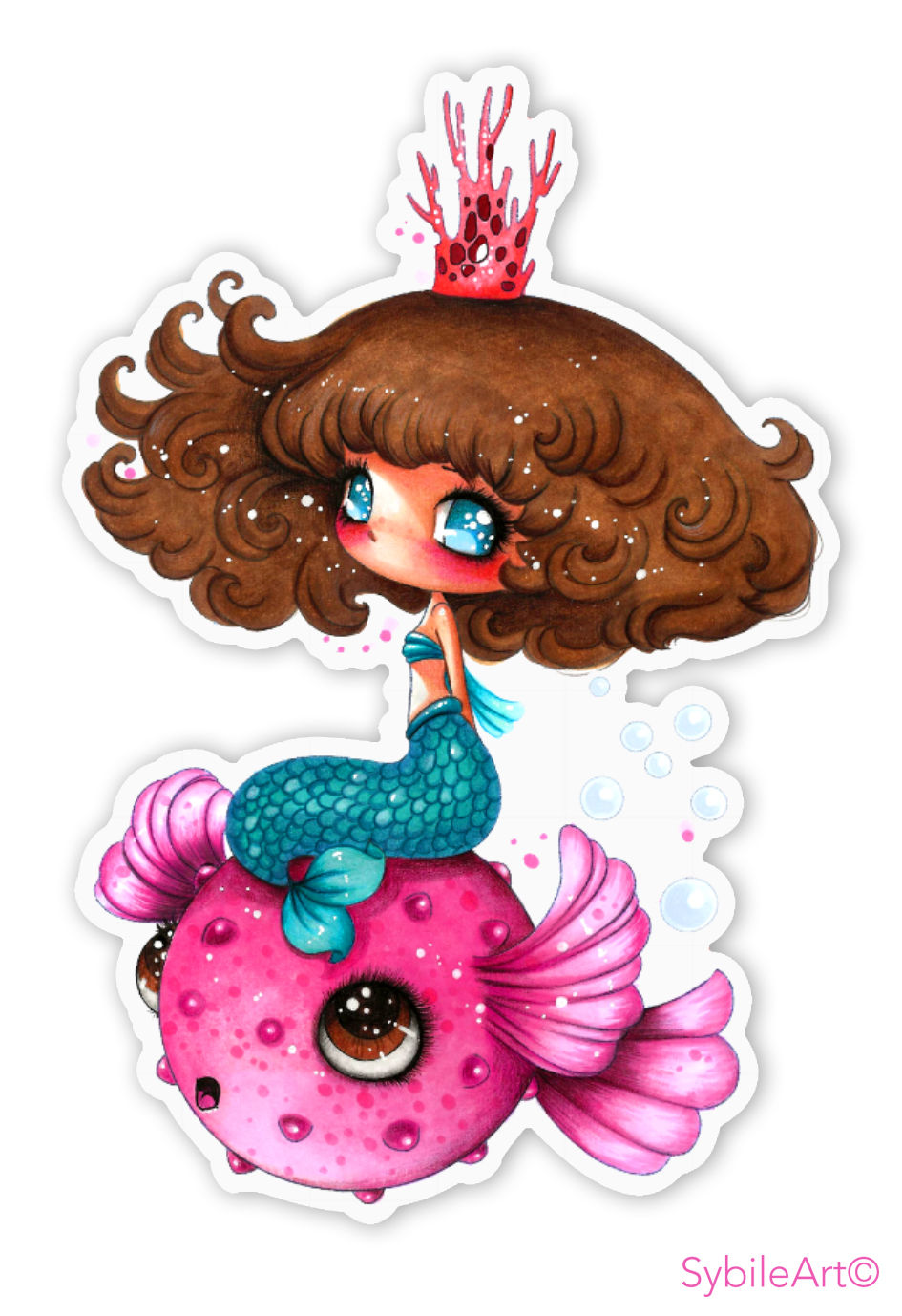 Sticker or Magnet Puffer Fish