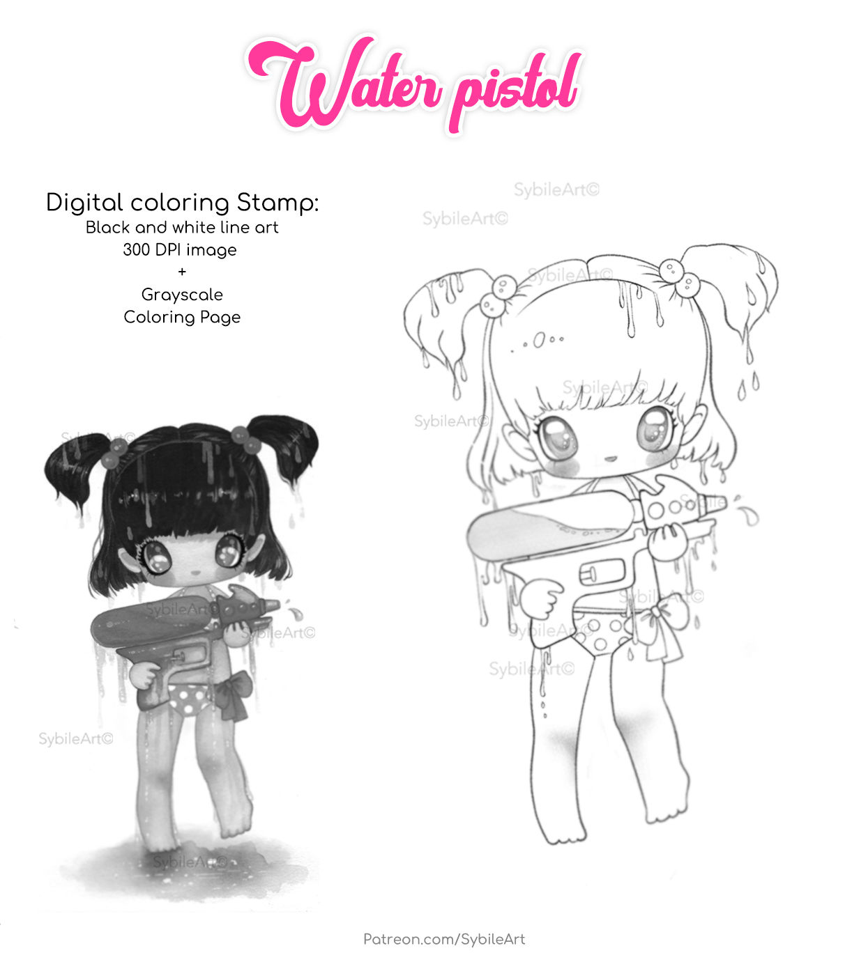 Digi coloring page: Water pistol