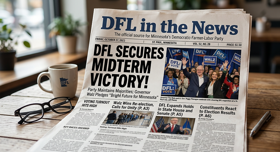 AI generated image of an Newspaper called DFL in the News