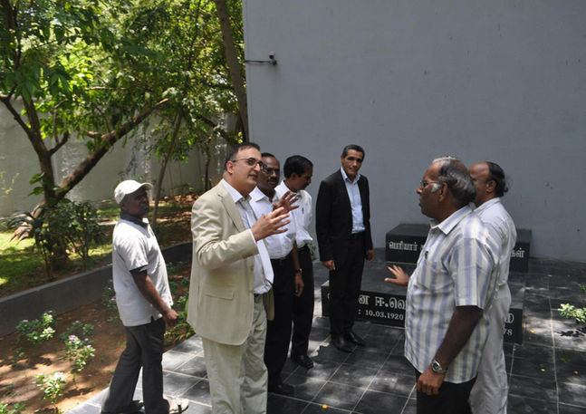 Men in diplomatic discussion outdoors