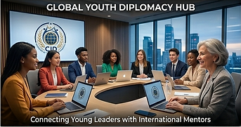 International diplomats and executives participating in a roundtable panel discussion on global peace and diplomacy.