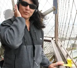 China Blue recording at the top of the Eiffel Tower