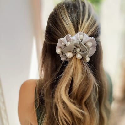 Miniatura: Scrunchies Frufru Pérolas