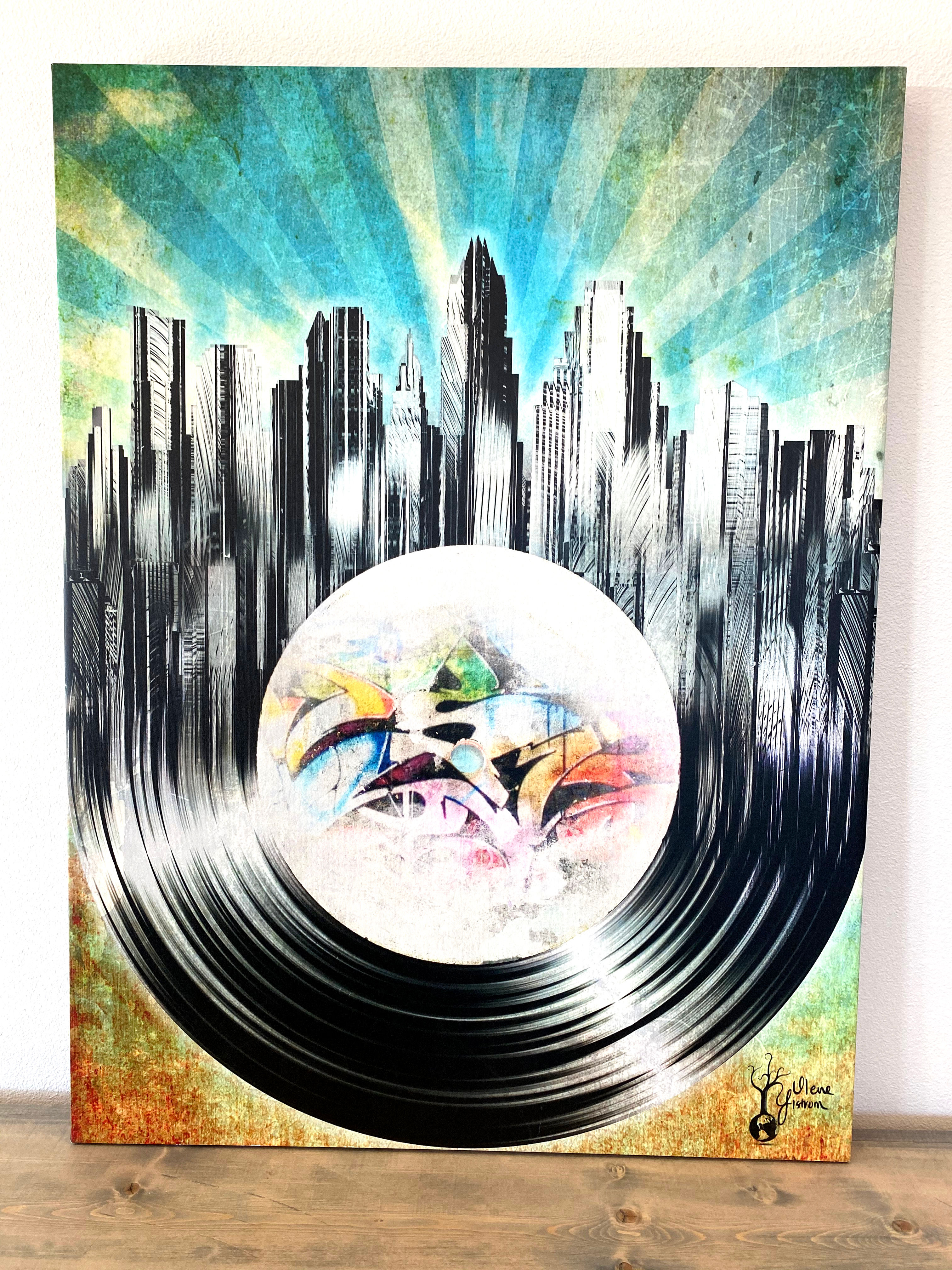 "AUSTIN ON VINYL" (40"X60") CANVAS PRINT