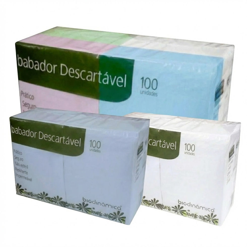 3 Pacotes de Babadores descartáveis Biodinâmica