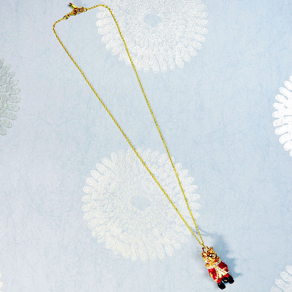 Miniatura: TIMBEE LO X GOOKASO 原創 金屬雕刻紅色 貓咪國王頸鍊 項鍊吊墜 Necklace