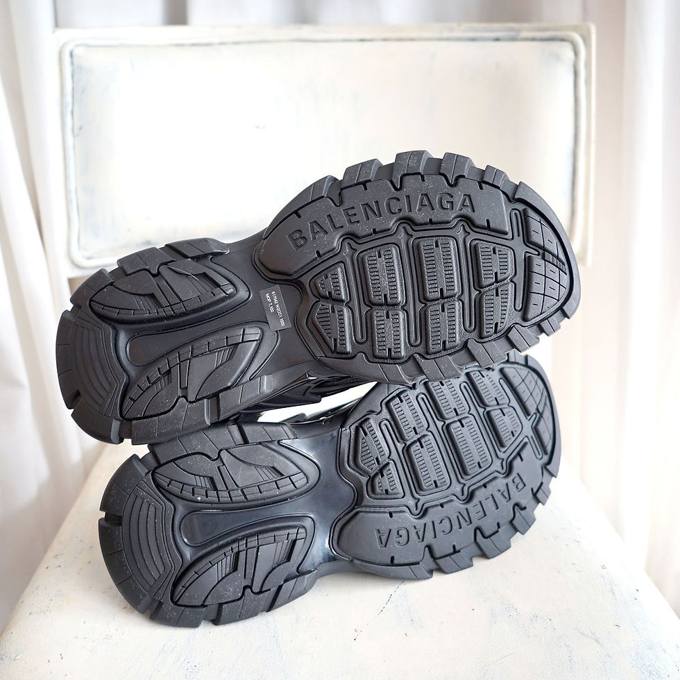 EU42  Balenciaga Black Track Rubber Velcro Sandals