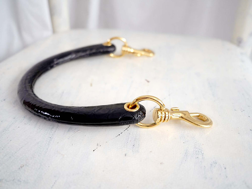 Thumbnail: PRADA Black Genuine Crocodile Leather Replacement Handle