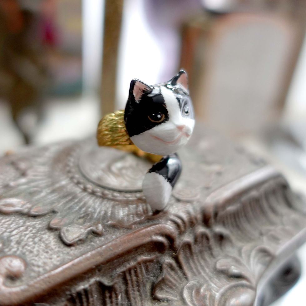 Miniatura: 手繪立體貓咪戒指 鍍9K真黃金不掉色不氧化 輕珠寶可調整尺寸
