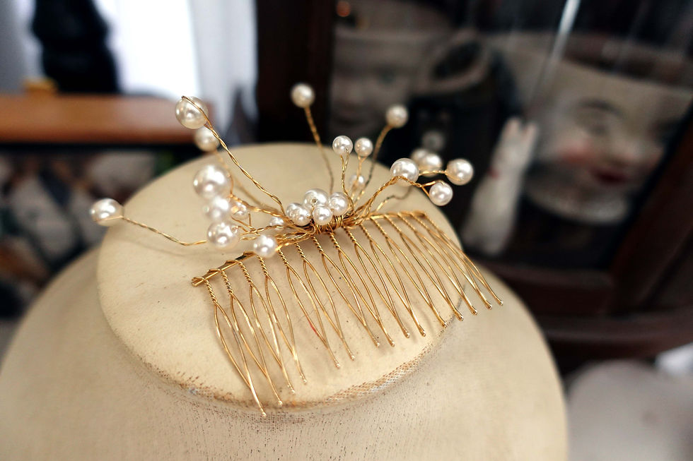 Miniaturbild: 日本中古金絲線和服珍珠髮飾髮叉頭飾髮叉 高級二手古著珠寶首飾