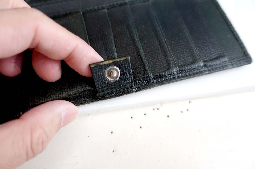 Miniatura: 意大利名牌GUCCI黑色真皮中古銀包有瑕疵 高級二手古著珠寶首飾