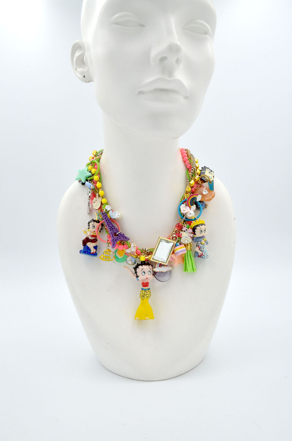 Miniaturbild: Betty Boop 豪華珠寶風繽紛吊飾項鍊