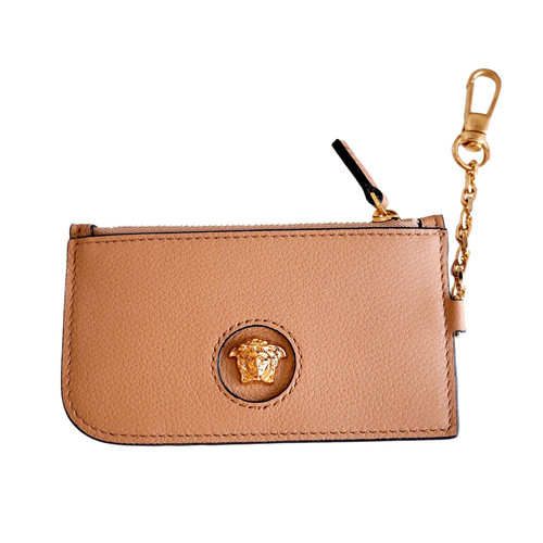 Versace Medusa Leather Caramel Key Ring Card Case | TIMBEE LO shop