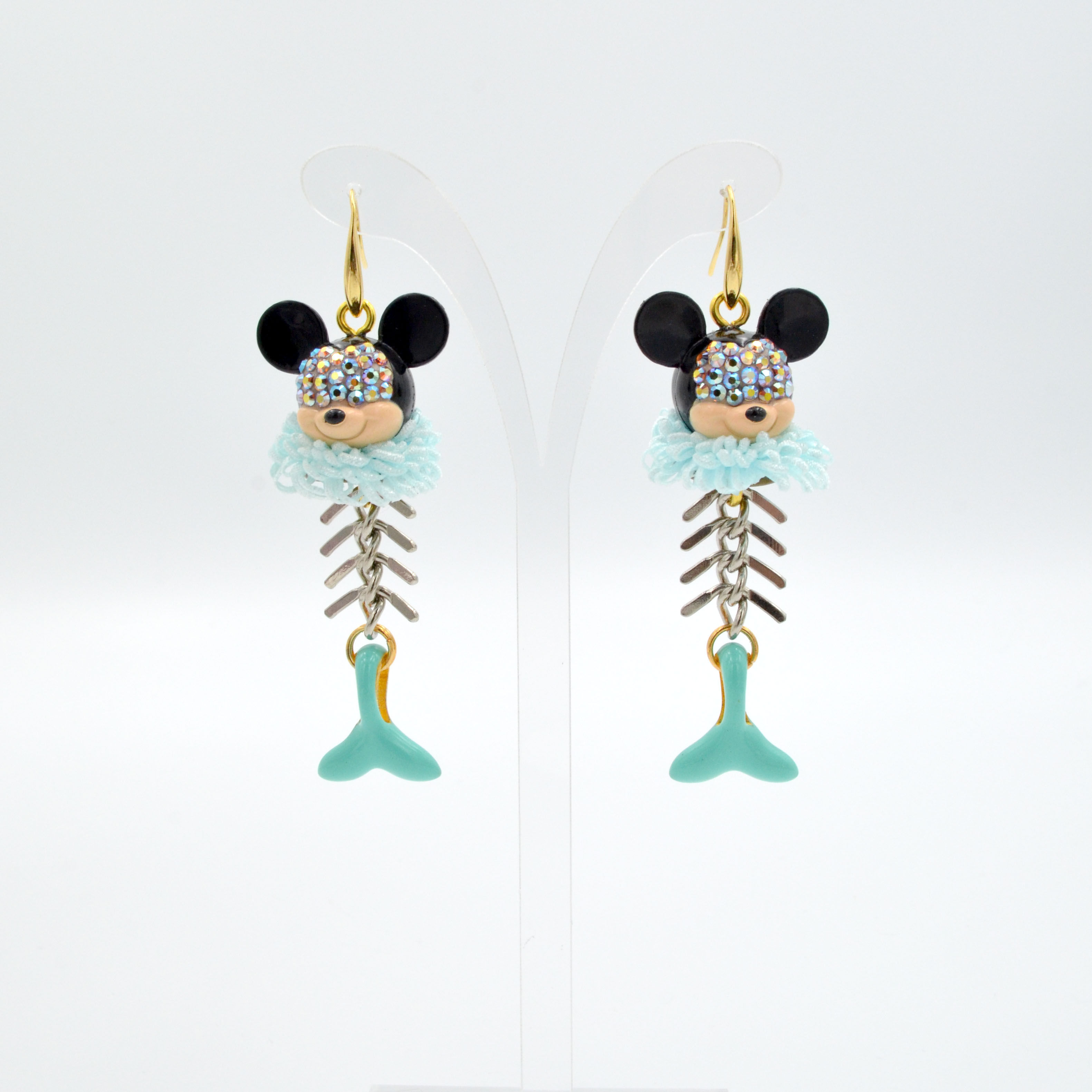 惡搞米老鼠美人魚骨耳環 Mouse with Mermaid Skeleton Earring