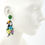 Miniatura: French Hand-Embroidered Baroque Style Black and White Toucan Earrings