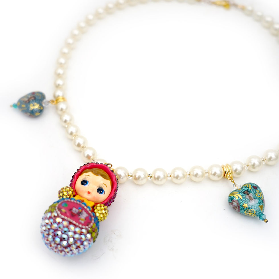Miniatura: 【CUPID】Colorful Swarovski Crystals Russian Doll Necklace
