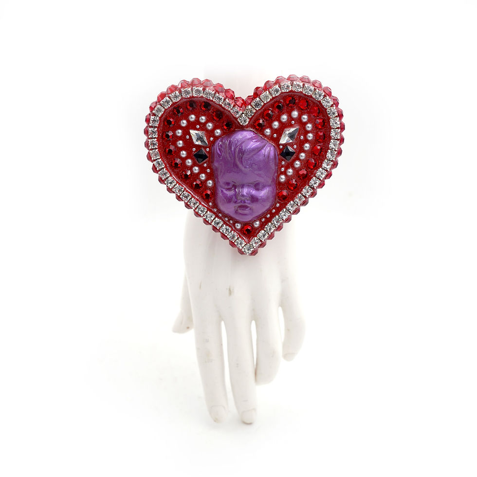Miniatura: 【CUPID】Red Epoxy Heart & Boy w/ Swarovski crystals bracelet 紅色心型配男孩裝飾手鐲綴施華洛水晶