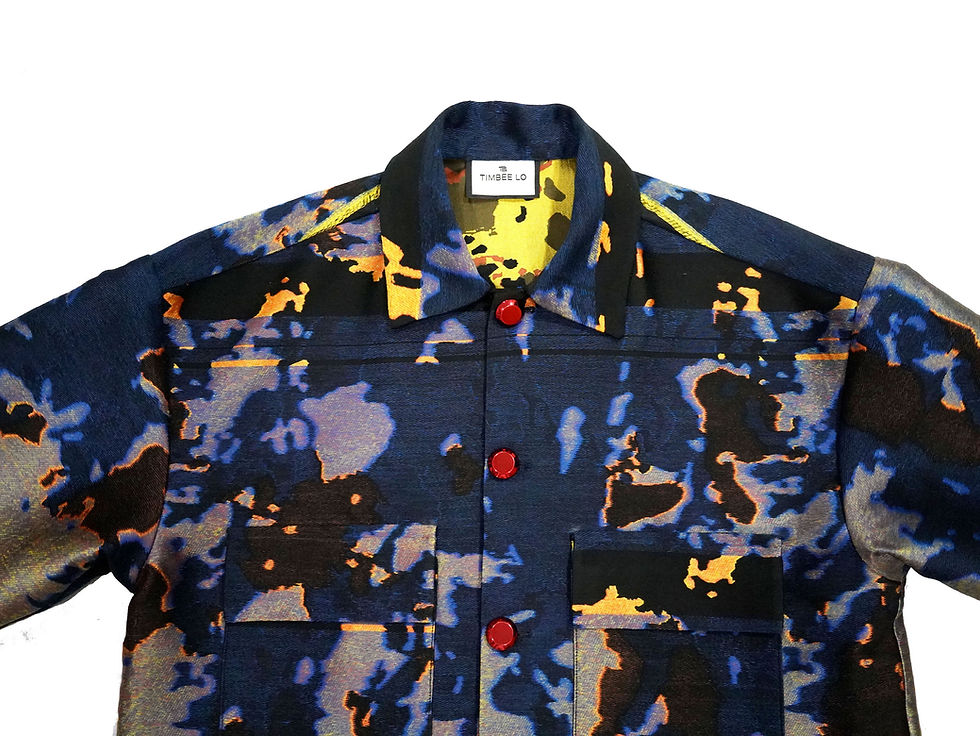 Miniatura: TIMBEE LO Black Galaxy Pattern Jacket with metallic red metal button