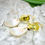 Thumbnail: 奶黃色施華洛不規則水晶石耳環  Yellow Swarovski Crystal Earrings