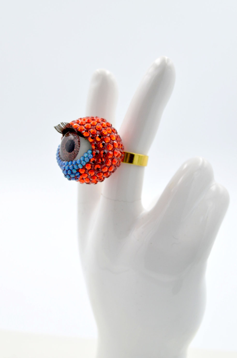 Miniaturbild: 綴紅色水晶流淚眼珠戒指 20mm