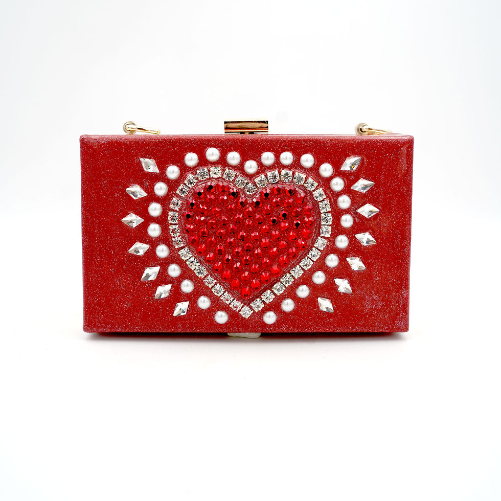 【CUPID】Red Heart Swarovski Crystals Clutch Box 紅色愛心綴施華洛水晶手拿盒