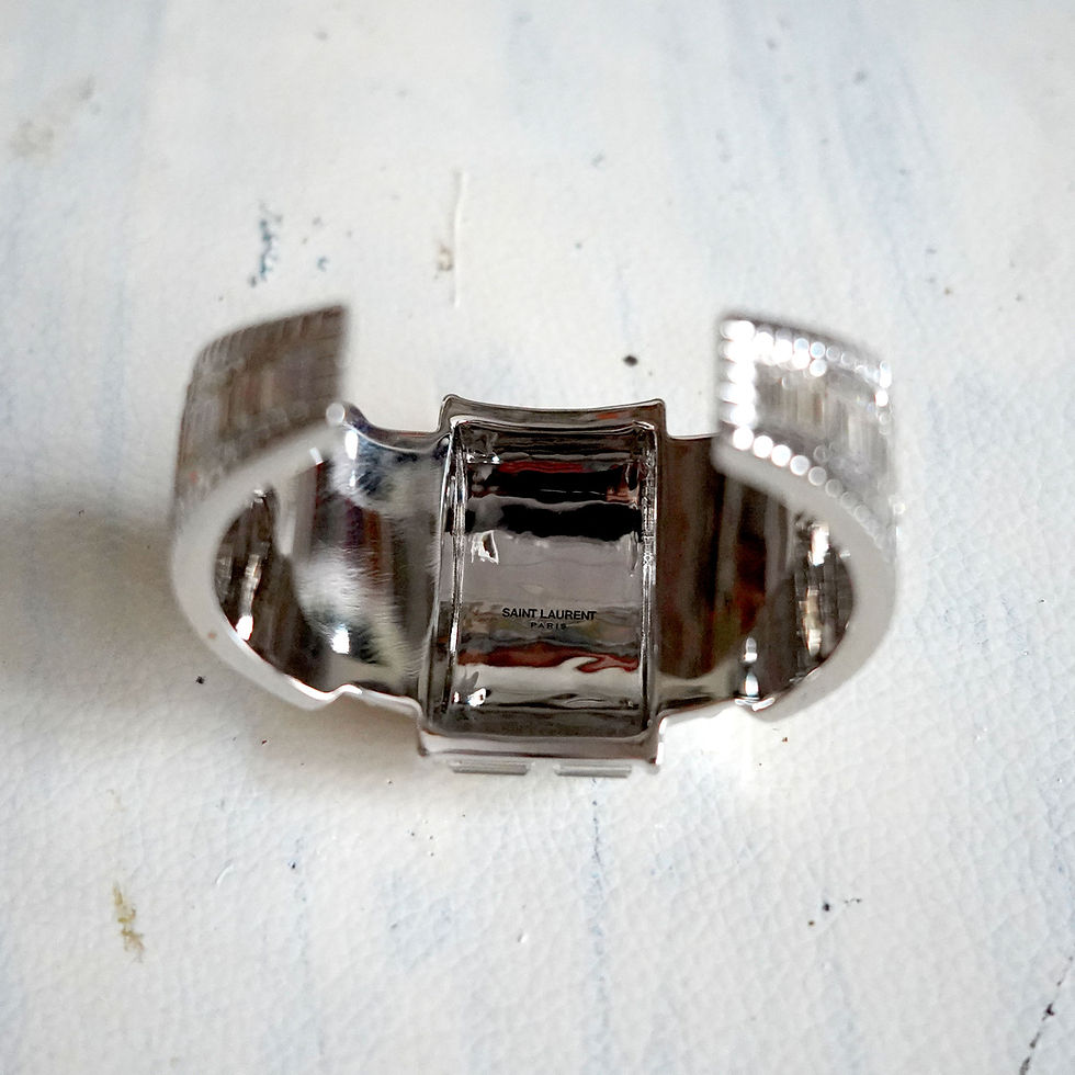 Miniatura: YSL SAINT LAURENT Silver Half-Moon Crystal Bracelet