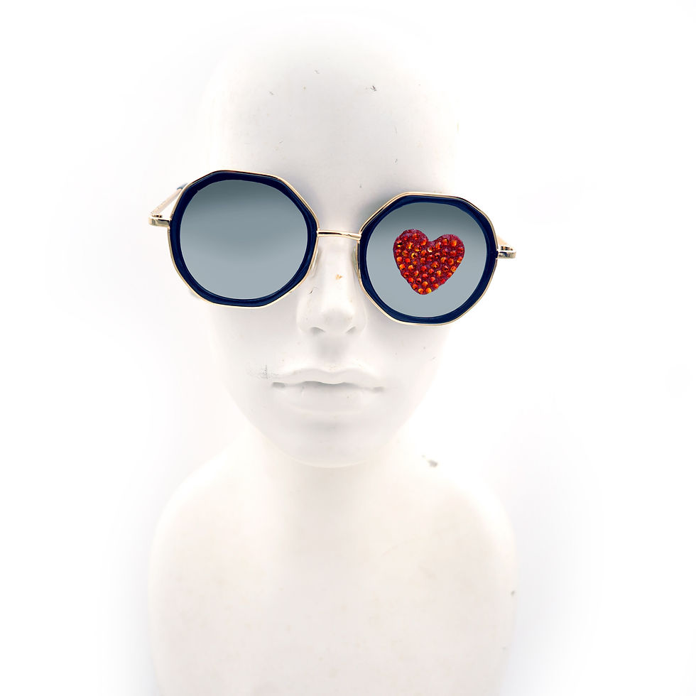 Miniatura: 【CUPID】Sun Glasses w/ Swarovski crystals heart deco 太陽眼鏡綴紅色施華洛水晶裝飾