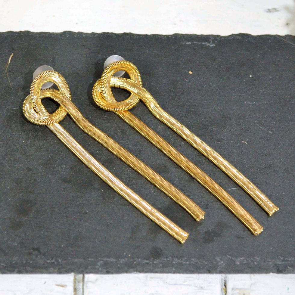 サムネイル： 925銀針系列 18K鍍黃金色 不規則雙鍊子耳環 925純銀耳釘防過敏