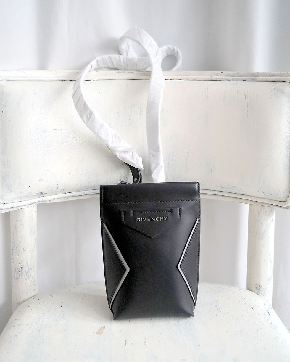 Miniatura: Givench Black Crafted Leather crossbody mini bag / phone case