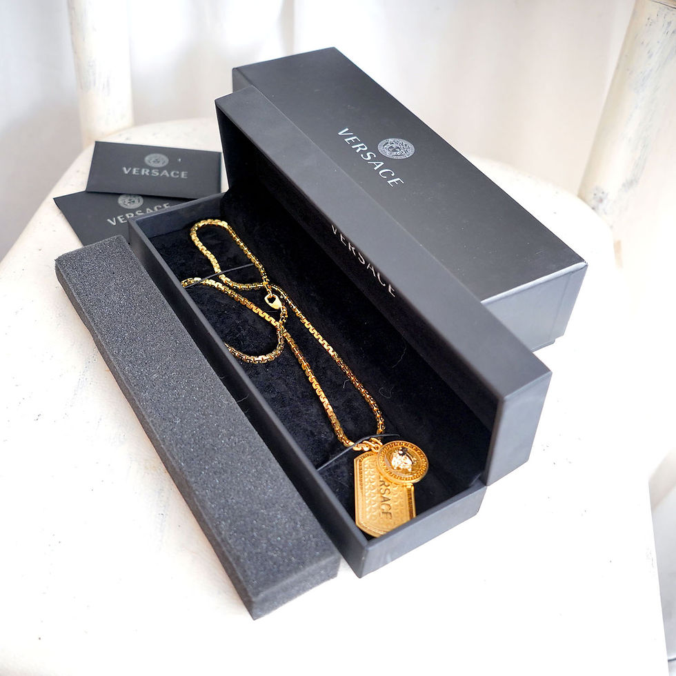 Thumbnail: Versace Military Style Dog Tag Necklace with Medusa Pendant