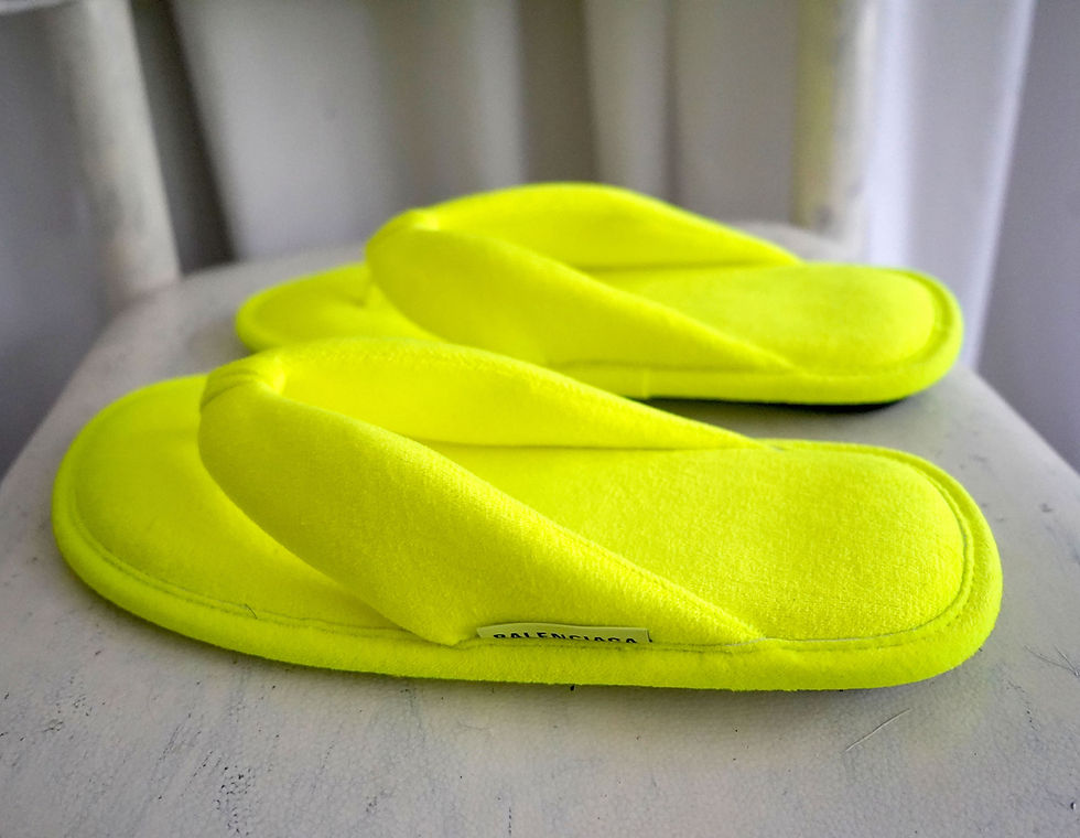 Miniaturbild: BALENCIAGA Neon Yellow Slippers with Sneaker Cushion Sole