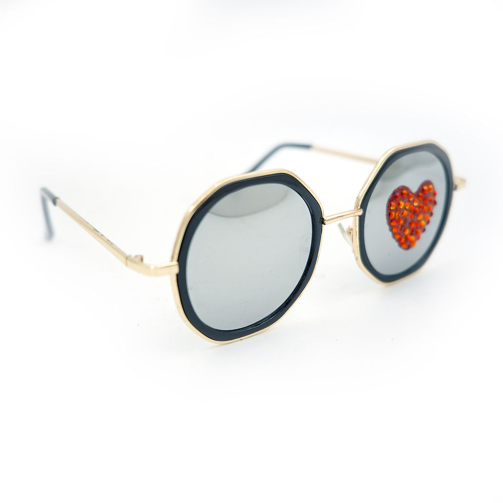 Miniaturbild: 【CUPID】Sun Glasses w/ Swarovski crystals heart deco 太陽眼鏡綴紅色施華洛水晶裝飾