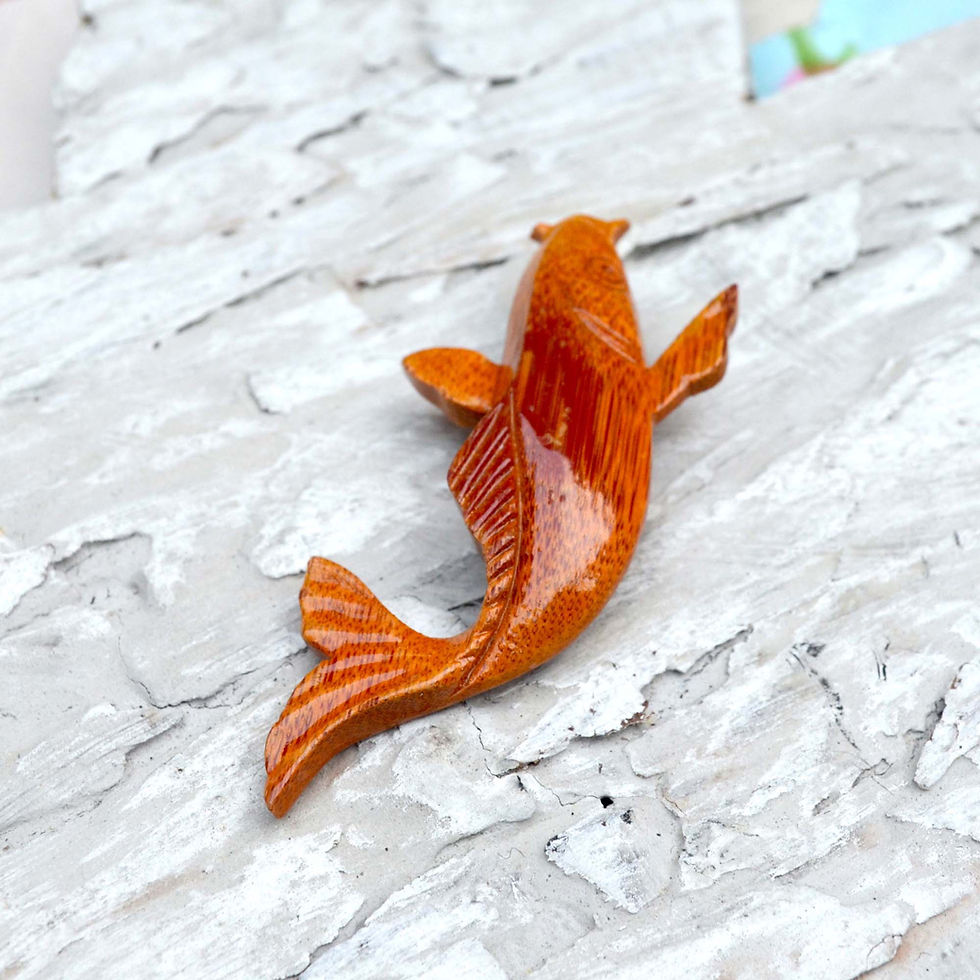 縮圖：頂級手工藝 鯉魚胸針 木材雕刻藝術 日本高級二手中古珠寶首飾