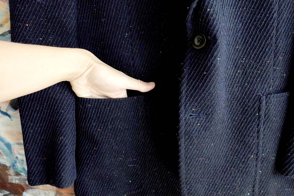 Miniatura: Ken Thery Onward 男仕褐藍色斜紋絨料西裝外套 日本古著中古服飾