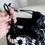 縮圖：PRADA Black Floral Pattern Quilted Nylon Winter Gloves (100% Authentic)