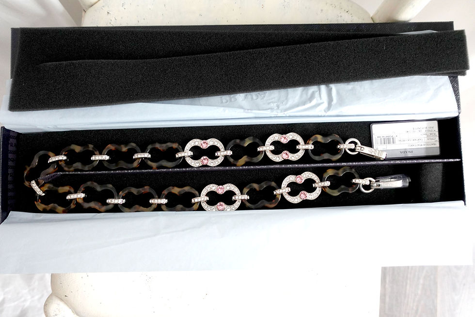 Miniatura: PRADA Tortoiseshell Color Sparkling Crystal Gourd-Shaped Handbag Chain