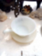 縮圖：Used FIRE KING White Soup Bowl with Green Floral Pattern, Salad Bowl, Antique