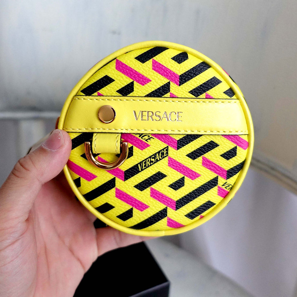 섬네일: VERSACE Maze pattern LOGO printed circle genuine leather coins&nbsp;pouch coins