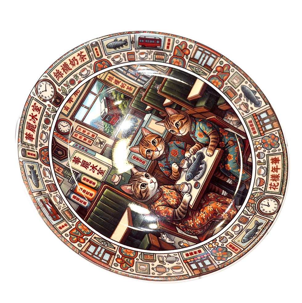 縮圖：GOOKASO 香港懷舊冰室主題陶瓷餐碟  Vintage Hong Kong Old Ice Room Ceramic Plate (20cm)