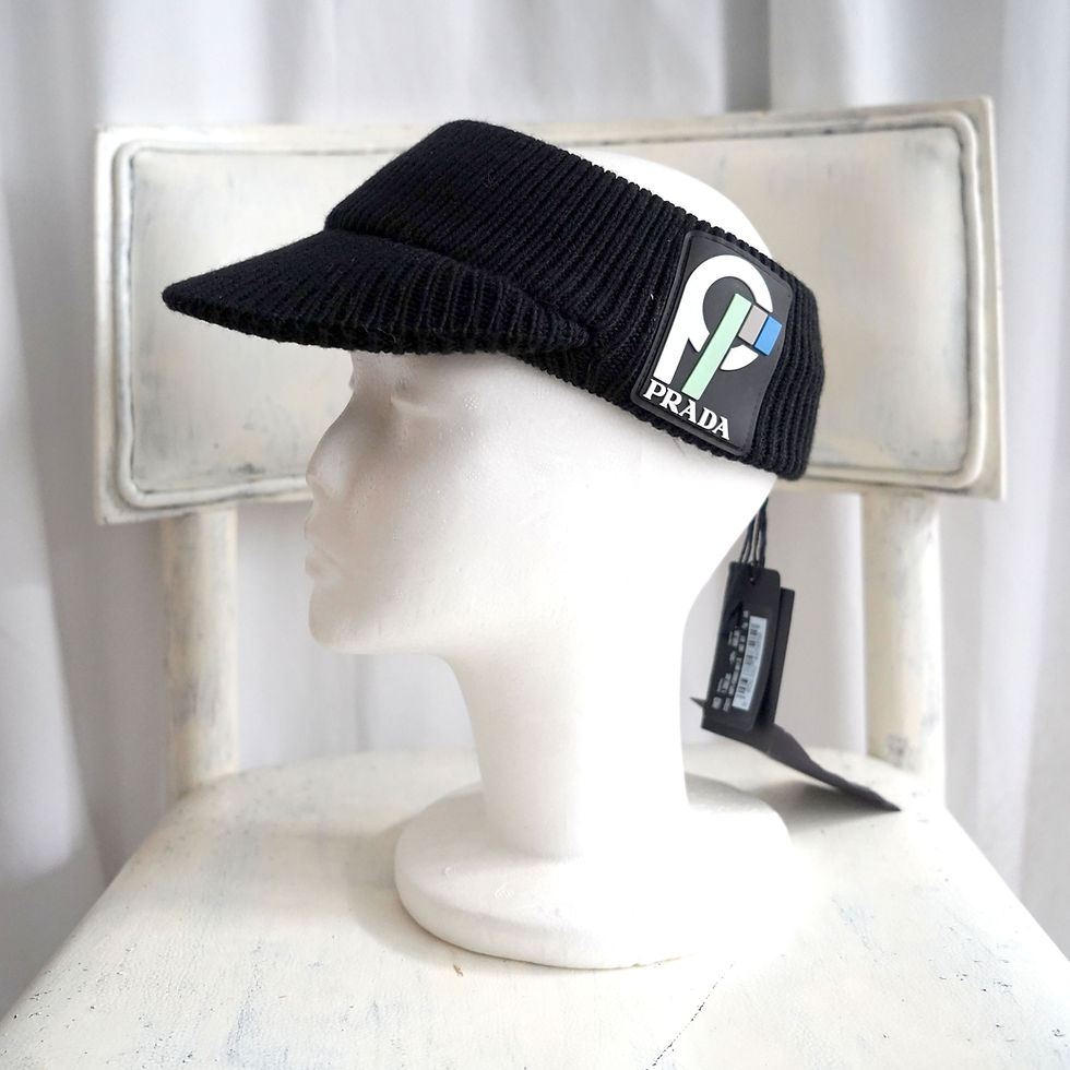 PRADA Wool Shaker Visor Cap in Anthracite Black