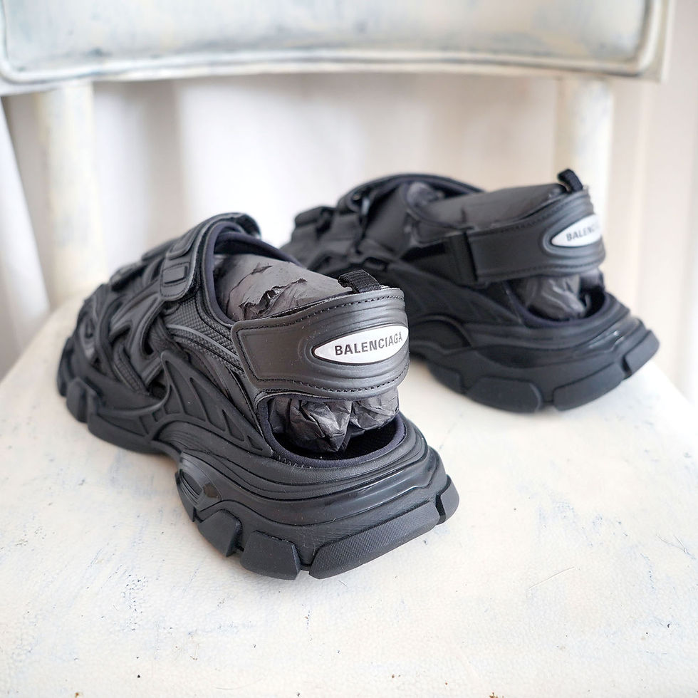 섬네일: EU39 Balenciaga Black Track Rubber Velcro Sandals