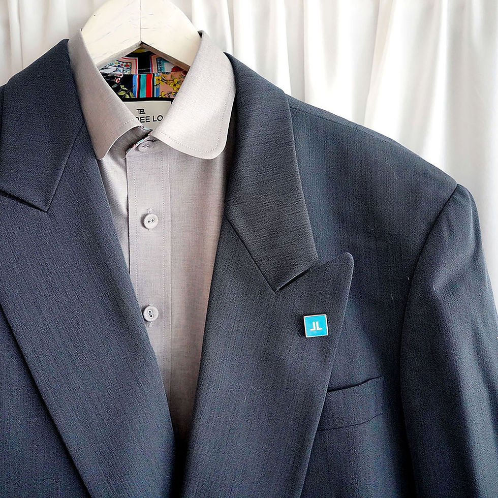 Miniatura: LANVIN Blue Logo Pattern Lapel Button