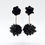 縮圖：黑色立體壓花雛菊花球耳環  Black Daisy Ball Earring