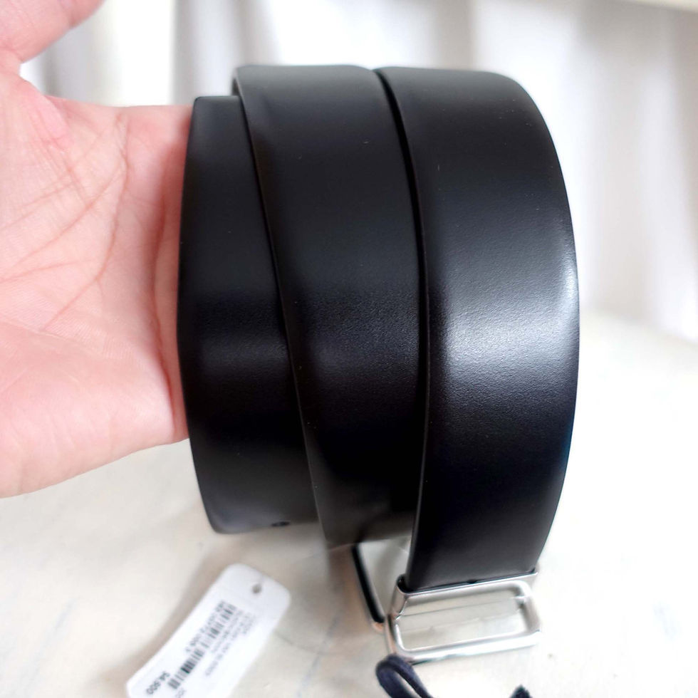 Miniatura: PRADA Black Leather Genuine Cowhide Men's Suit Workwear Belt 80CM Long Adjustable